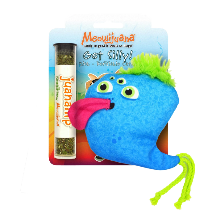 SmarterPaw | Meowijuana & Doggijuana - Meowijuana® Get Silly Blue Blob Refillable Cat Toy - Dog.Dog.Cat.