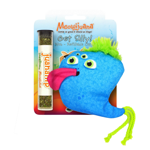 SmarterPaw | Meowijuana & Doggijuana - Meowijuana® Get Silly Blue Blob Refillable Cat Toy - Dog.Dog.Cat.