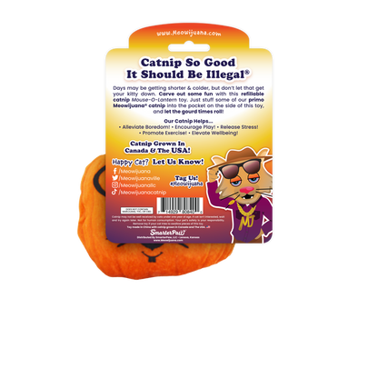 SmarterPaw | Meowijuana & Doggijuana - Meowijuana® Get Spooked Pumpkin Refillable Catnip Cat Toy - Dog.Dog.Cat.