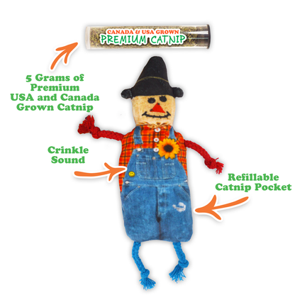 SmarterPaw | Meowijuana & Doggijuana - Meowijuana® Get Spooked Scarecrow Refillable Catnip Cat Toy - Dog.Dog.Cat.