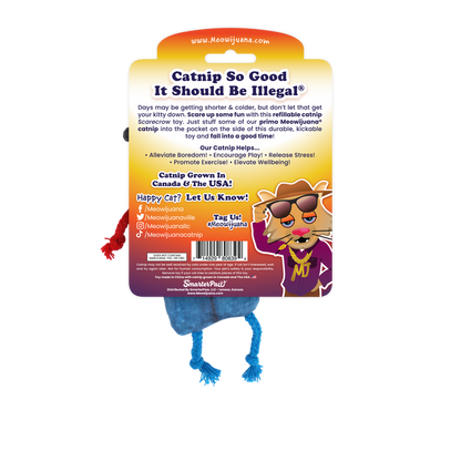 SmarterPaw | Meowijuana & Doggijuana - Meowijuana® Get Spooked Scarecrow Refillable Catnip Cat Toy - Dog.Dog.Cat.