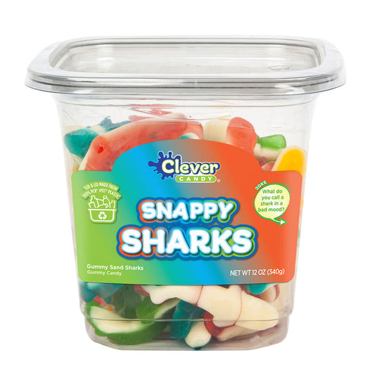 Snappy Sharks Gummy Sand Sharks Candy Tub - 12 Count