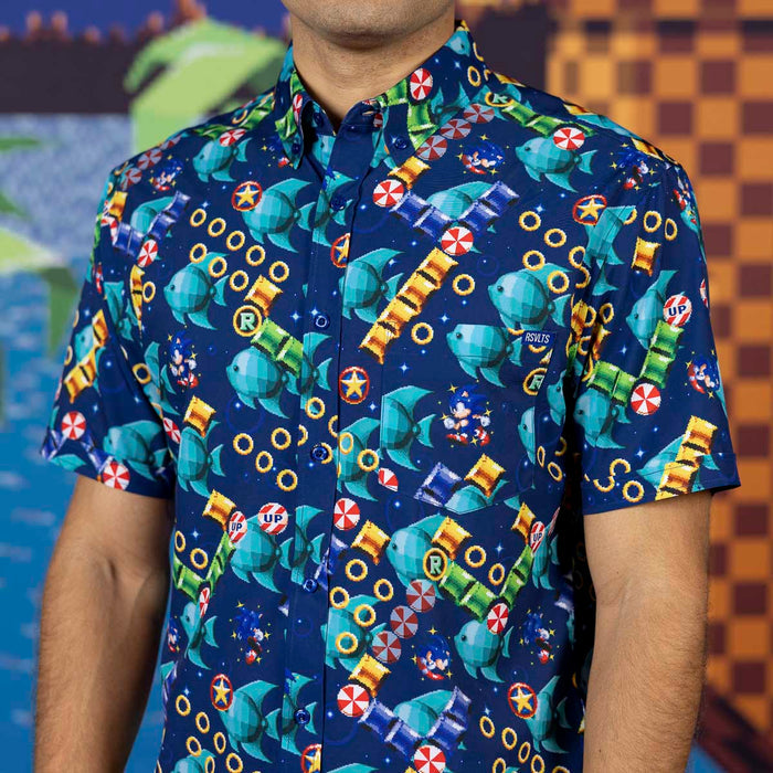 RSVLTS Sonic Short Sleeve Shirt Sonic the Hedgehog "Spinning Maze Mayhem" – KUNUFLEX Short Sleeve Shirt Sonic the Hedgehog "Spinning Maze Mayhem" – KUNUFLEX Short Sleeve Shirt