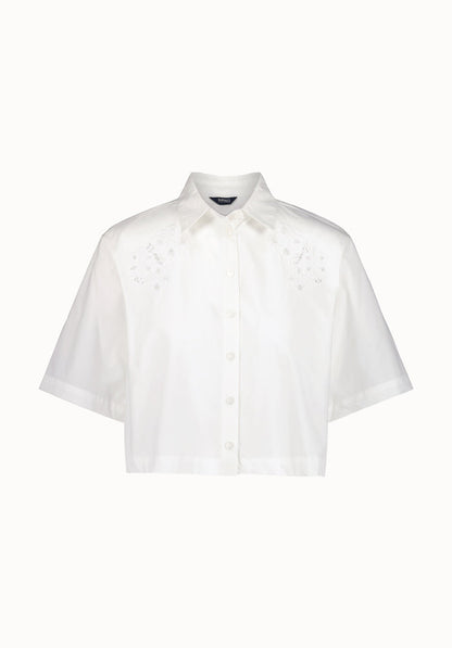 Buffalo Women Shirts White Woven Woven Short Sleeve Classic Collar Short Sleeve