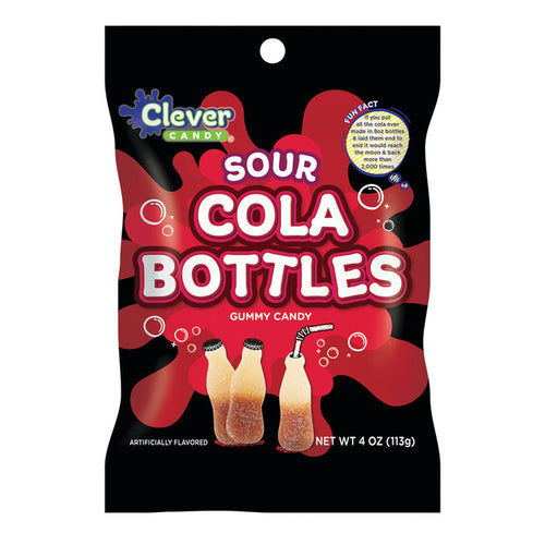 Sour Cola Bottle Gummy Candy Peg Bag - 12 Count