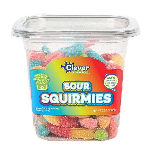 Sour Squirmies Sour Worms Gummy Candy Tub - 12 Count