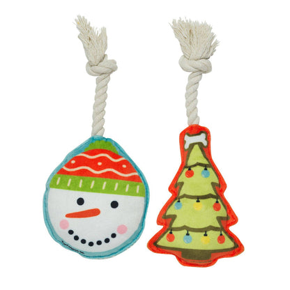Speckle and Spot by Ore’ Originals - Mini Dog Toy Set | Tree & Snowman - Dog.Dog.Cat.