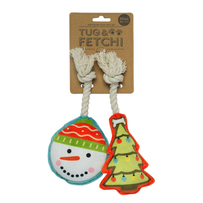 Speckle and Spot by Ore’ Originals - Mini Dog Toy Set | Tree & Snowman - Dog.Dog.Cat.