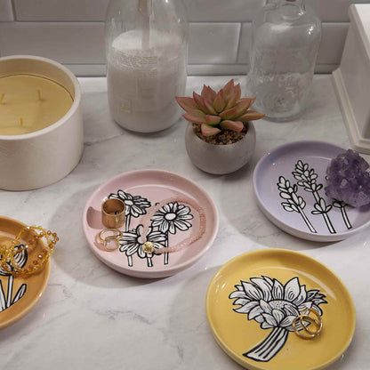 Speckle and Spot by Ore’ Originals - Mini Pet Bowl or Coaster | Sunflower - Dog.Dog.Cat.
