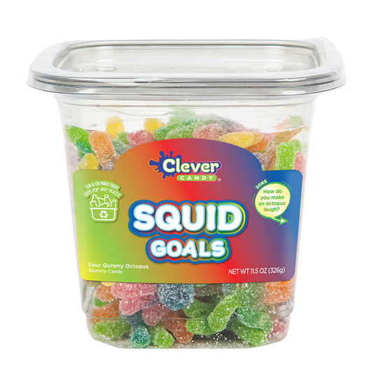 Squid Goals Sour Gummy Octopus Candy Tub - 12 Count
