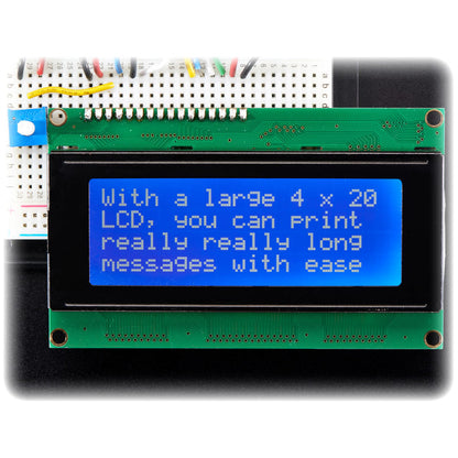 Standard LCD 20x4 + extras (white on blue) by Adafruit - The Pi Hut