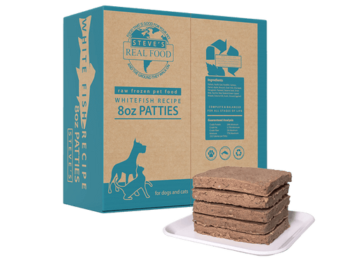 Steve's Real Food Frozen Raw Dog & Cat Food - Premium Turkey & Whitefish - Dog.Dog.Cat.