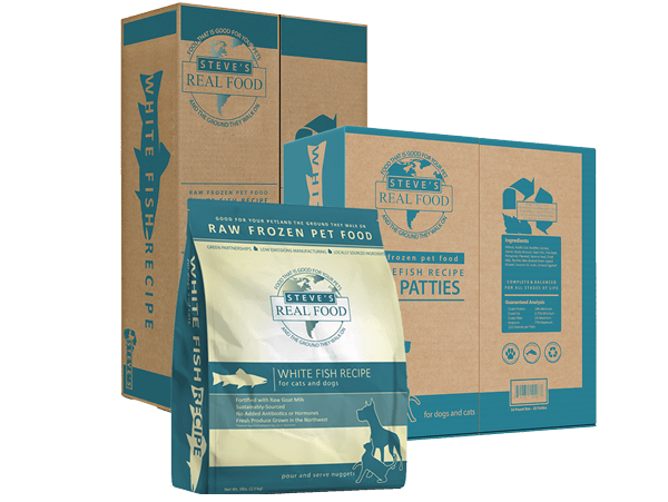 Steve's Real Food Frozen Raw Dog & Cat Food - Premium Turkey & Whitefish - Dog.Dog.Cat.