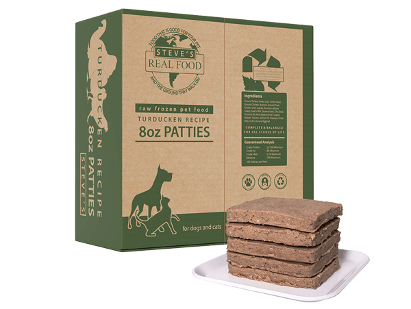 Steve's Real Food Frozen Raw Dog & Cat Food - Premium Turkey & Whitefish - Dog.Dog.Cat.