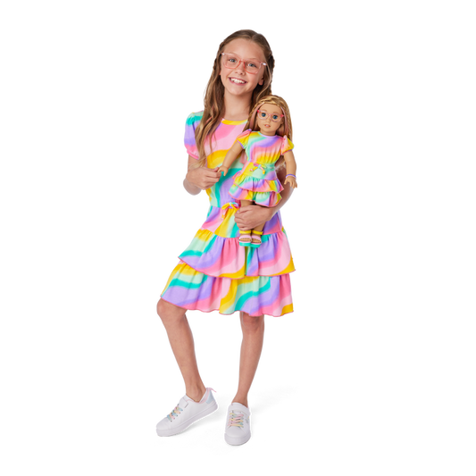 Summer's™ Rainbow Swirl Dress for Girls & 18-inch Dolls + Summer Doll (Girl of the Year™ 2025)