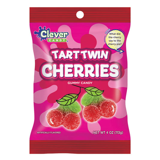 Tart Twin Cherries Gummy Candy Peg Bag - 12 Count