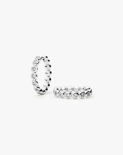 Tennis Classic Hoop Earrings | Silver Plated/Cubic Zirconia Earrings Missoma