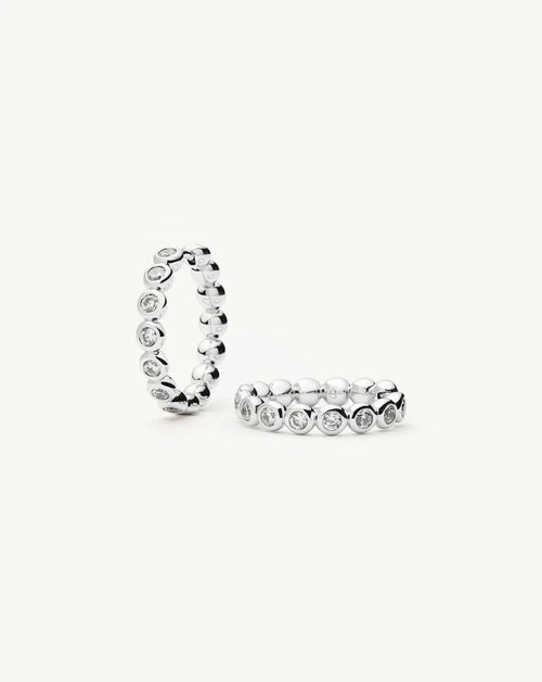 Tennis Classic Hoop Earrings | Silver Plated/Cubic Zirconia Earrings Missoma