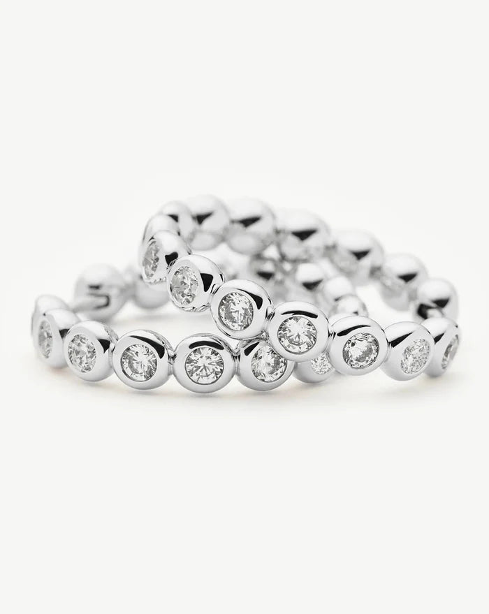 Tennis Classic Hoop Earrings | Silver Plated/Cubic Zirconia Earrings Missoma
