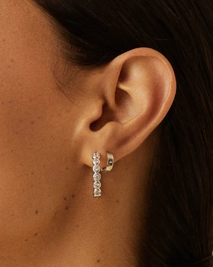 Tennis Classic Hoop Earrings | Silver Plated/Cubic Zirconia Earrings Missoma