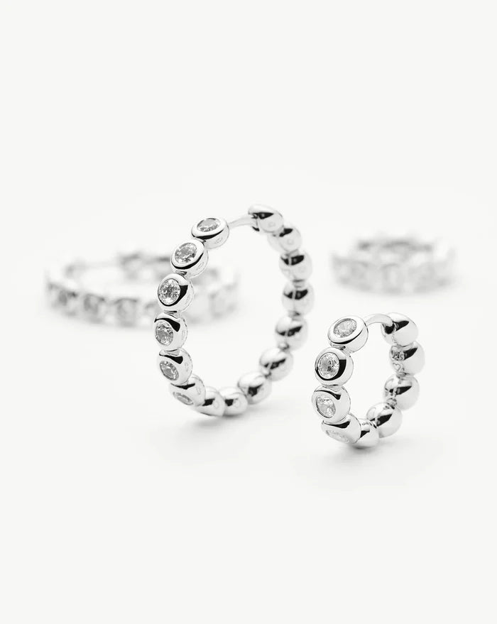 Tennis Classic Hoop Earrings | Silver Plated/Cubic Zirconia Earrings Missoma