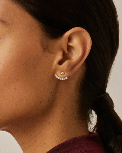 Tennis Ear Jacket Stud Earrings | 18k Gold Vermeil/Cubic Zirconia Earrings Missoma