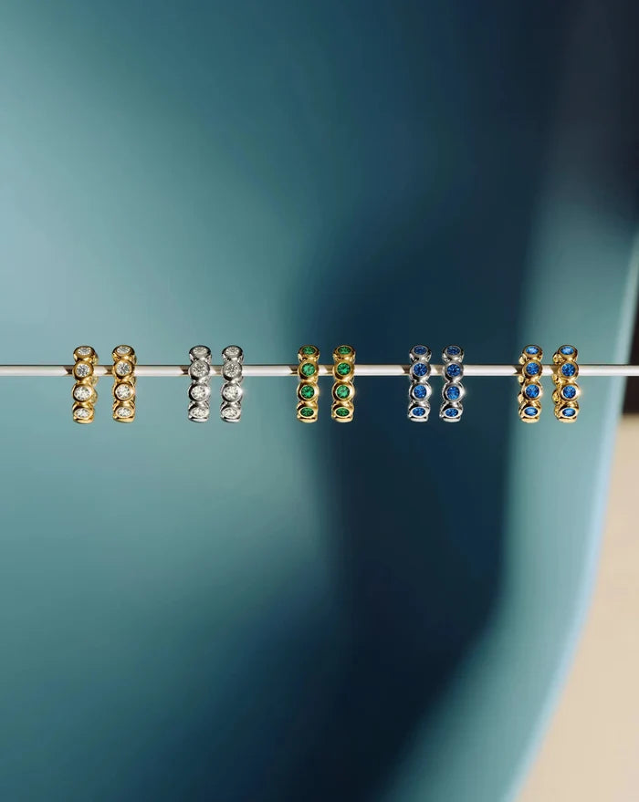 Tennis Small Hoop Earrings | Sterling Silver/Sapphire Blue Nano-crystal Earrings Missoma