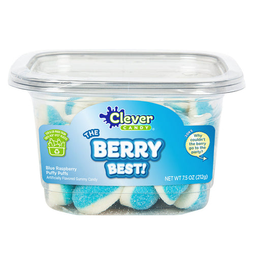 The Berry Best Blue Raspberry Gummy Puffy Puffs Candy Tub - 12 Count