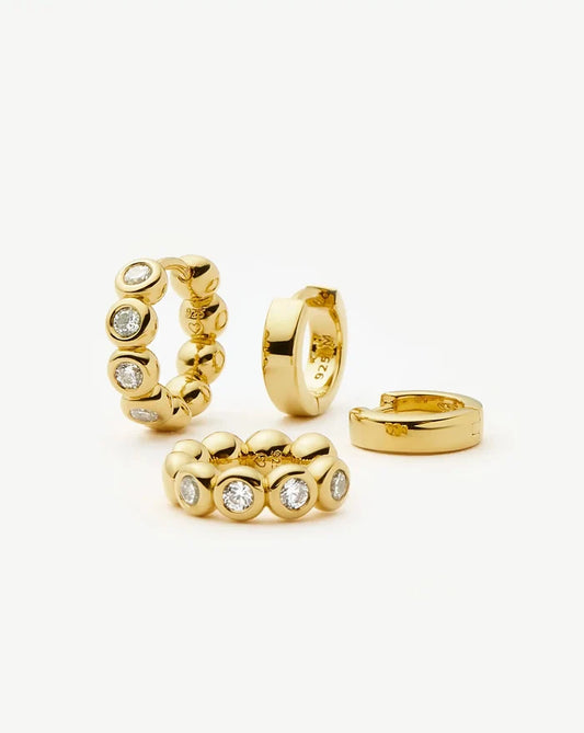 Tennis & Chubby Hoop Earring Set | 18k Gold Vermeil Earrings Missoma