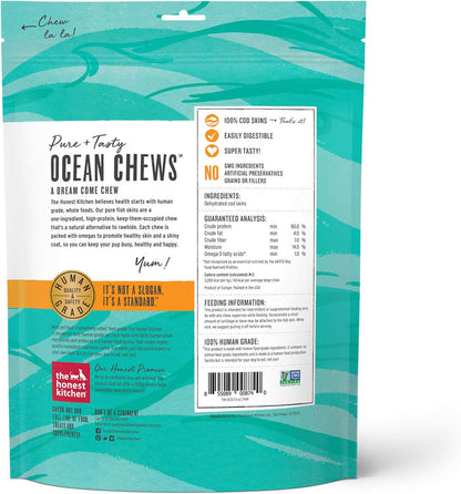 The Honest Kitchen Human Grade Ocean Chews Crispy Cod Fish Skins Dog Treats, 5.5 Ounces - Dog.Dog.Cat.