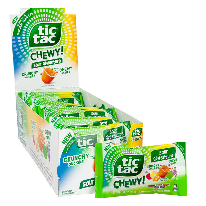Tic Tac Sour Adventure Chewy Candy Bags - 24 Count