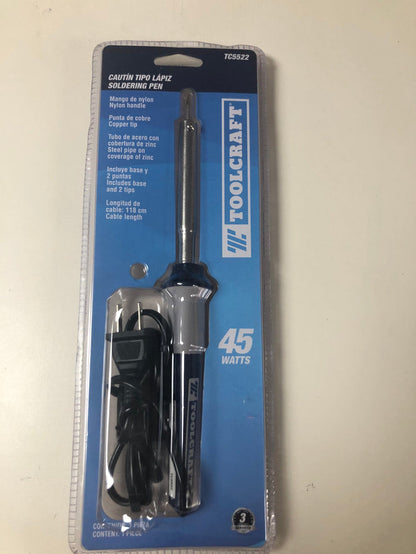 ToolCraft Soldering Pen 45 Watts 127 V Small tip makes it ideal for SMD work and other small welding jobs- TC5522 MEGA