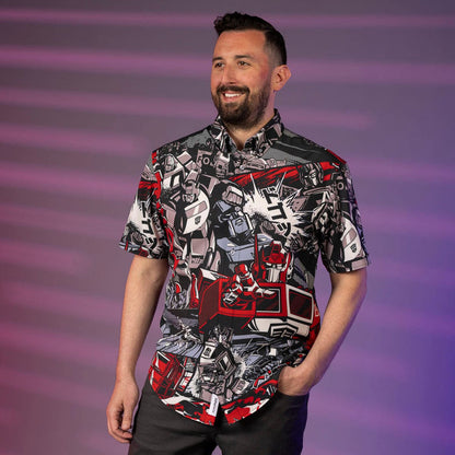 RSVLTS RSVLTS® Transformers "(Panel Design)" _ KUNUFLEX Short Sleeve Shirt Transformers "(Panel Design)" _ KUNUFLEX Short Sleeve Shirt