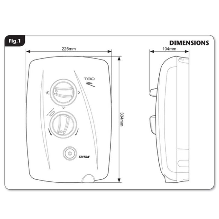 Triton T80Z Mains Fed Electric Shower
