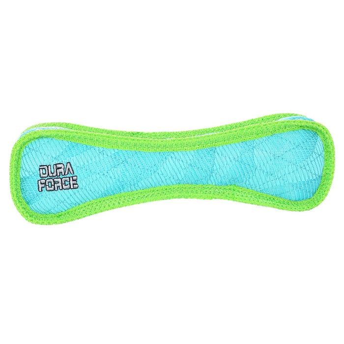 Tuffy Dog Toys - VIP Products - DuraForce Bone Tiger - Blue/Green, Durable, Squeaky Dog Toy - Dog.Dog.Cat.