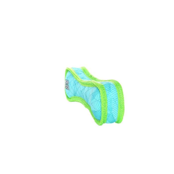 Tuffy Dog Toys - VIP Products - DuraForce Bone Tiger - Blue/Green, Durable, Squeaky Dog Toy - Dog.Dog.Cat.