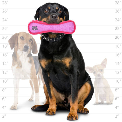 Tuffy Dog Toys - VIP Products - DuraForce Bone Tiger - Pink, Durable, Squeaky Dog Toy - Dog.Dog.Cat.