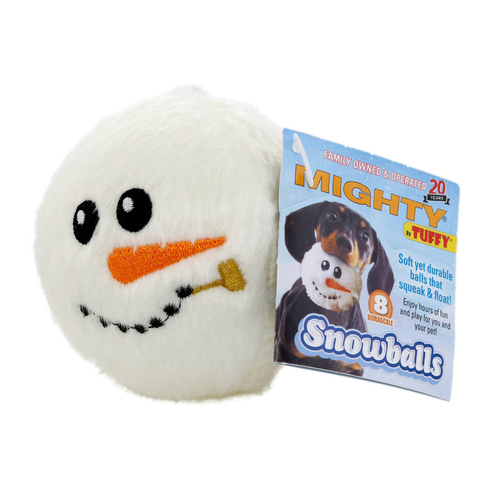 Tuffy Dog Toys - VIP Products - Mighty Ball-Small Snowball Squeaky Dog Toy, No Stuffing - Dog.Dog.Cat.