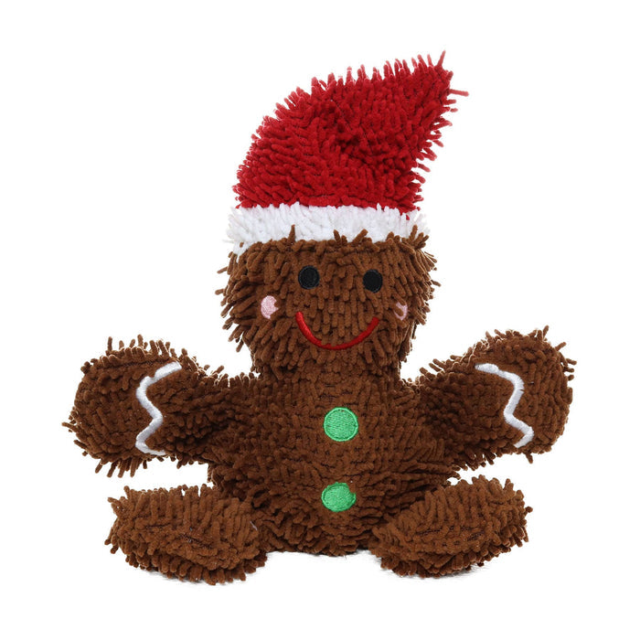 Tuffy Dog Toys - VIP Products - Mighty Microfiber Ball Gingerbread Man, Christmas Dog Toy - Dog.Dog.Cat.