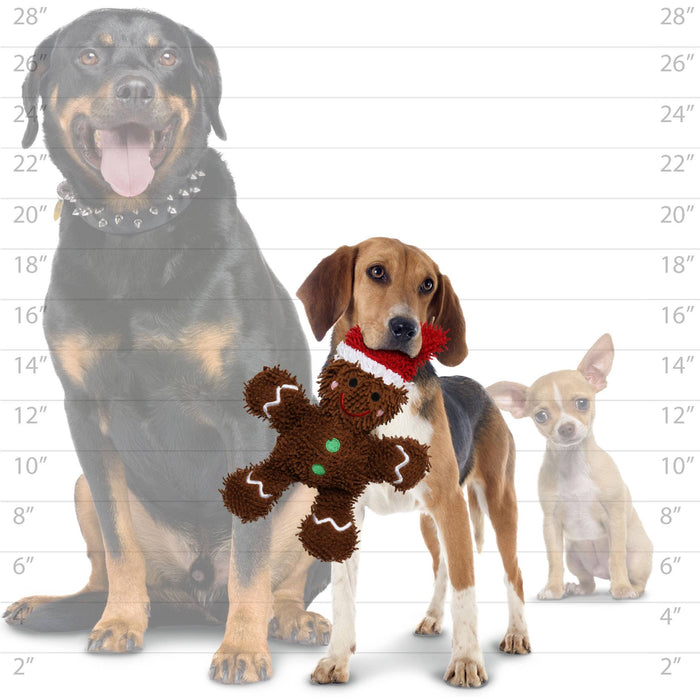 Tuffy Dog Toys - VIP Products - Mighty Microfiber Ball Gingerbread Man, Christmas Dog Toy - Dog.Dog.Cat.