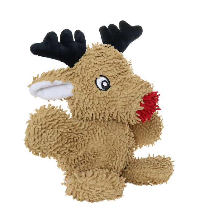 Tuffy Dog Toys - VIP Products - Mighty Microfiber Ball Reindeer, Holiday Squeaky Dog Toy - Dog.Dog.Cat.