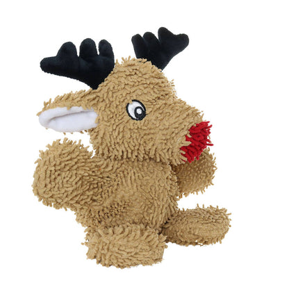 Tuffy Dog Toys - VIP Products - Mighty Microfiber Ball Reindeer, Holiday Squeaky Dog Toy - Dog.Dog.Cat.
