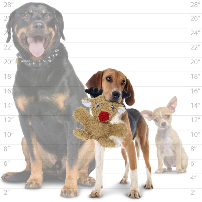 Tuffy Dog Toys - VIP Products - Mighty Microfiber Ball Reindeer, Holiday Squeaky Dog Toy - Dog.Dog.Cat.