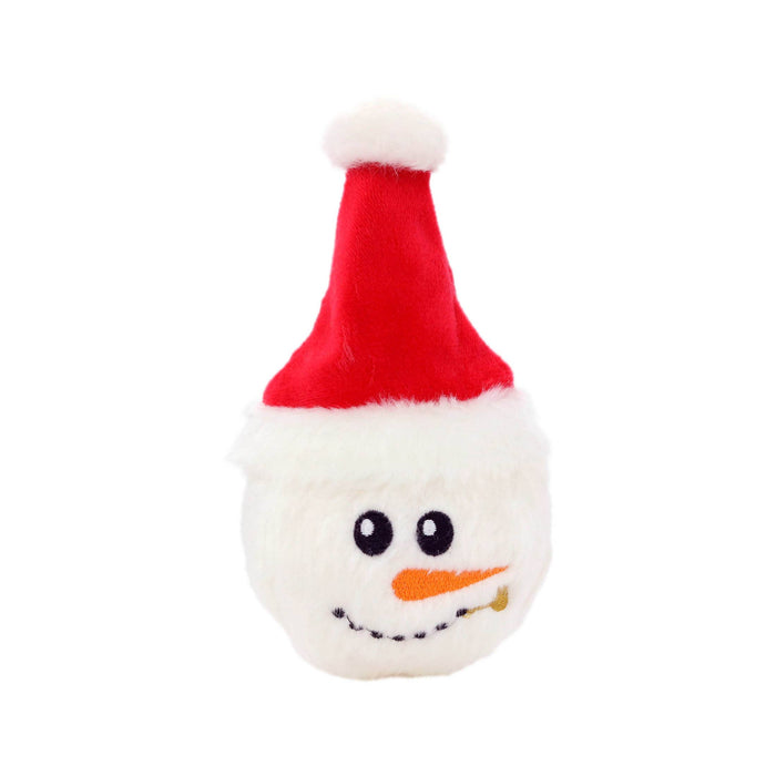 Tuffy Dog Toys - VIP Products - Mighty Ball-Small Snowball Santa Squeaky Dog Toy, No Stuff - Dog.Dog.Cat.