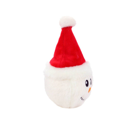 Tuffy Dog Toys - VIP Products - Mighty Ball-Small Snowball Santa Squeaky Dog Toy, No Stuff - Dog.Dog.Cat.