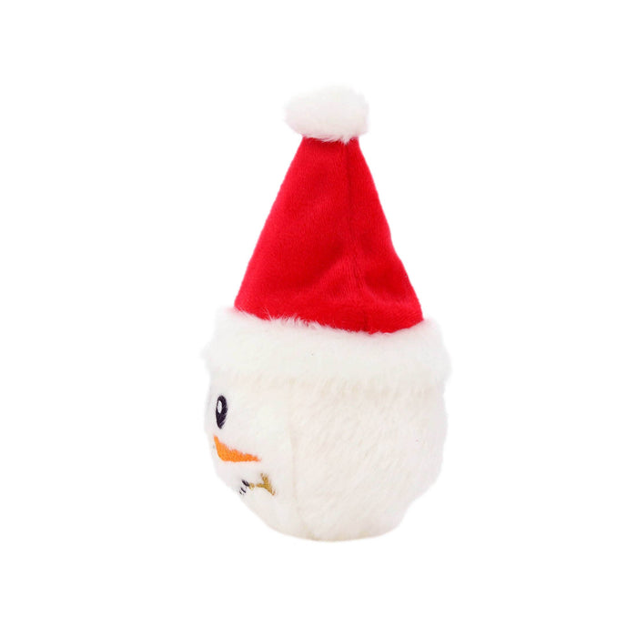 Tuffy Dog Toys - VIP Products - Mighty Ball-Small Snowball Santa Squeaky Dog Toy, No Stuff - Dog.Dog.Cat.