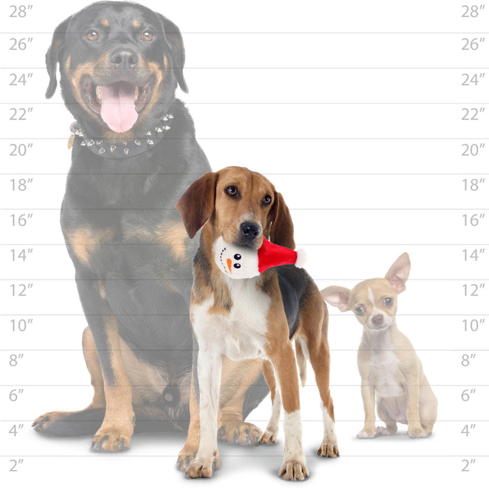 Tuffy Dog Toys - VIP Products - Mighty Ball-Small Snowball Santa Squeaky Dog Toy, No Stuff - Dog.Dog.Cat.