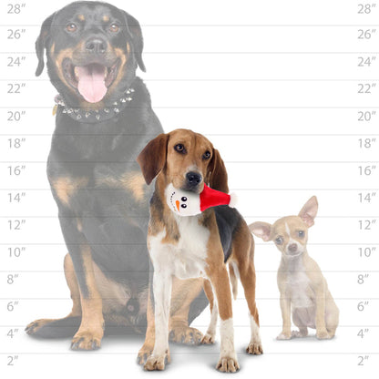 Tuffy Dog Toys - VIP Products - Mighty Ball-Small Snowball Santa Squeaky Dog Toy, No Stuff - Dog.Dog.Cat.