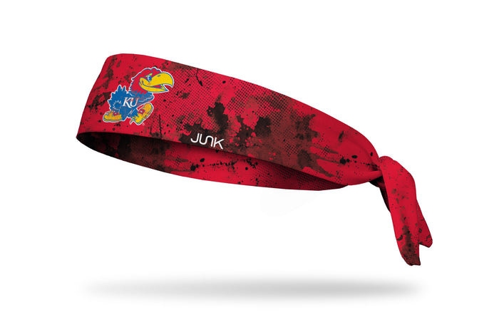 University of Kansas: Grunge Red Flex Tie Headband - View 1