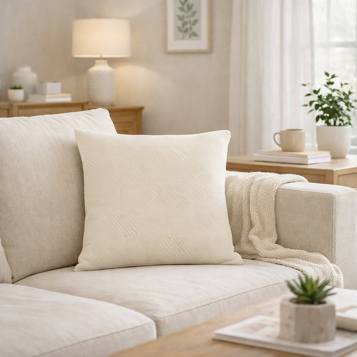 Urban Style Decorative Beige Lines Lounge Cushion | 45x45cm